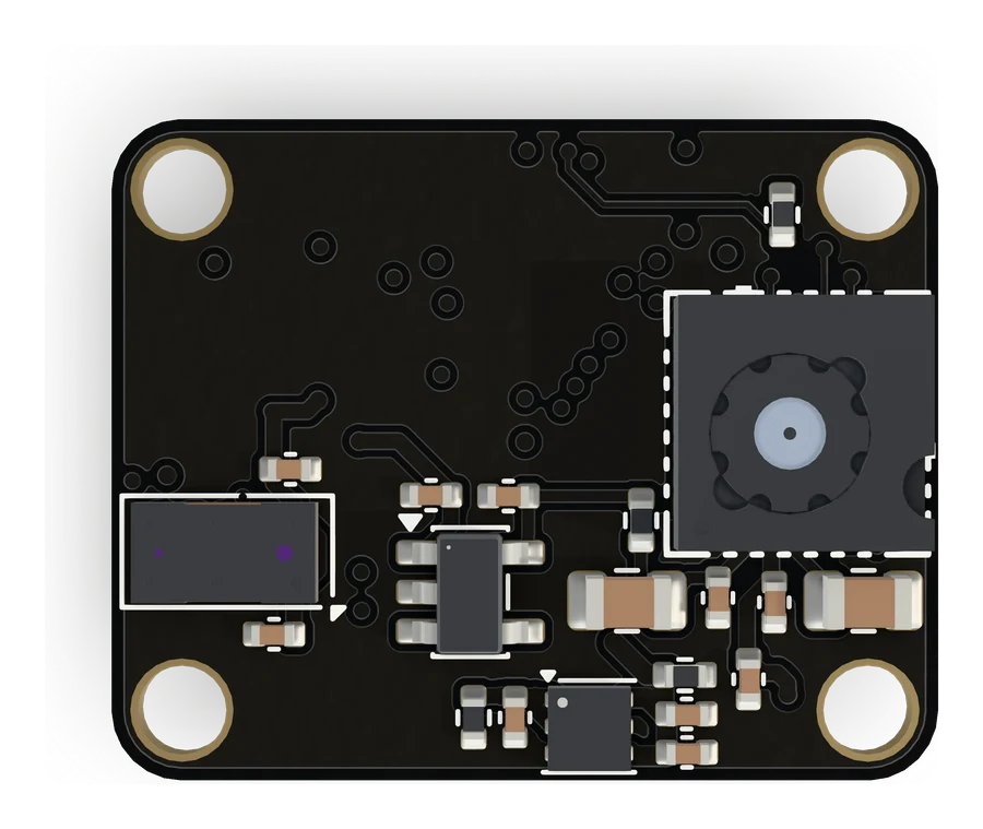 Fiodel Optical Flow Lite — bottom side, with its parts named