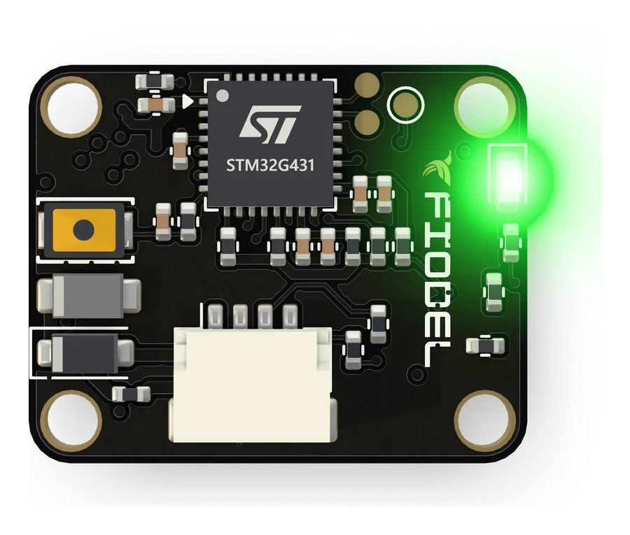 Fiodel Optical Flow Lite — top side, with its parts named