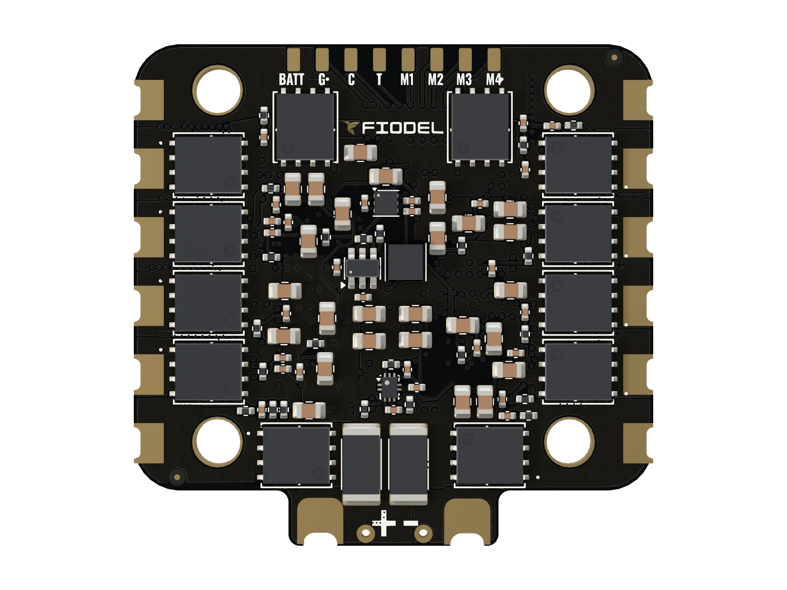 Fiodel 4-in-1 ESC — top view of the assembled board
