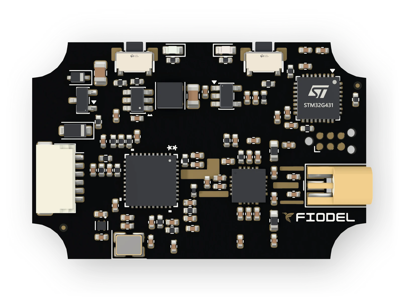 Fiodel 2.5W VTX — top view of the assembled board