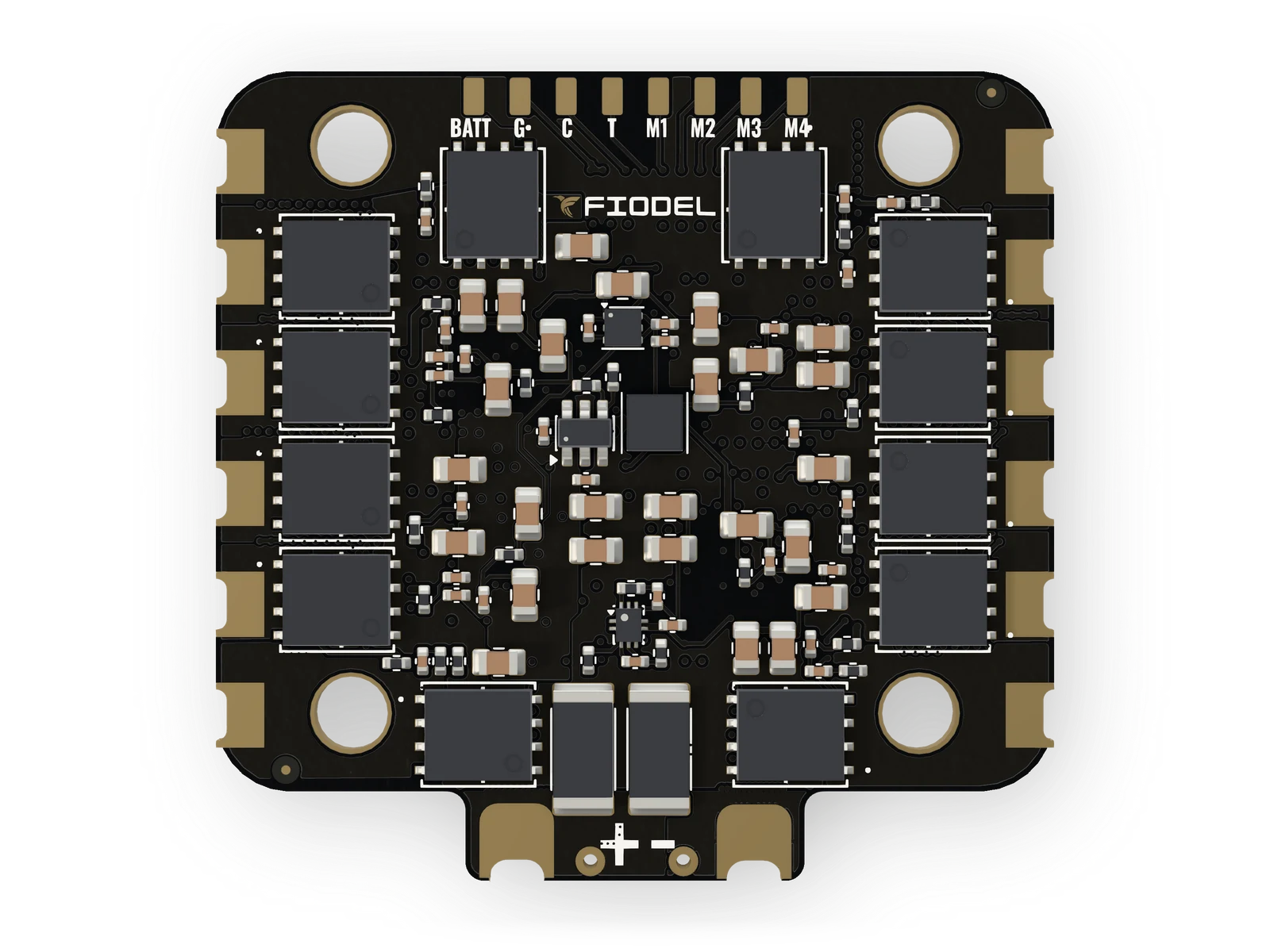 Fiodel 4-in-1 ESC — top view of the assembled board